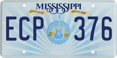 MS license plate ECP376