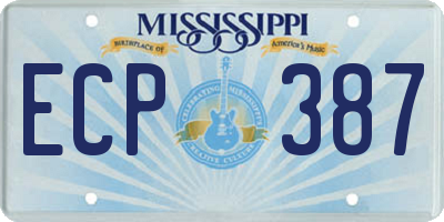MS license plate ECP387