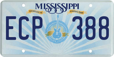 MS license plate ECP388
