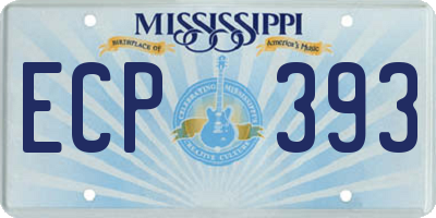 MS license plate ECP393