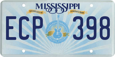 MS license plate ECP398