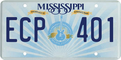 MS license plate ECP401