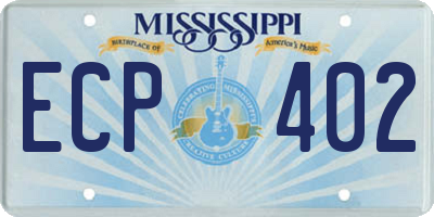 MS license plate ECP402