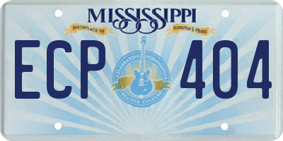 MS license plate ECP404