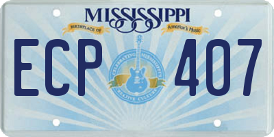 MS license plate ECP407