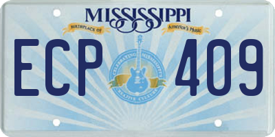 MS license plate ECP409
