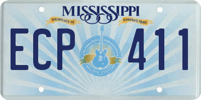 MS license plate ECP411
