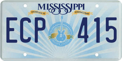 MS license plate ECP415