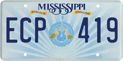 MS license plate ECP419