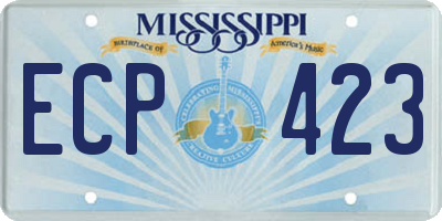 MS license plate ECP423