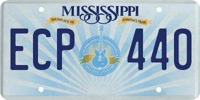 MS license plate ECP440