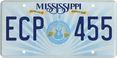 MS license plate ECP455