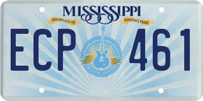 MS license plate ECP461