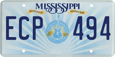 MS license plate ECP494
