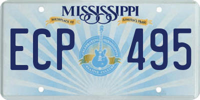 MS license plate ECP495