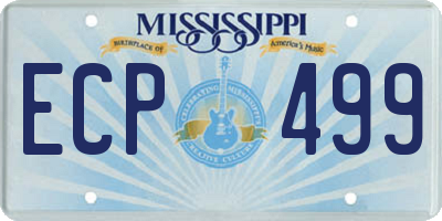 MS license plate ECP499