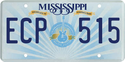 MS license plate ECP515