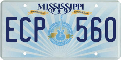 MS license plate ECP560