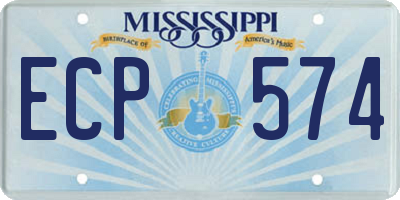 MS license plate ECP574