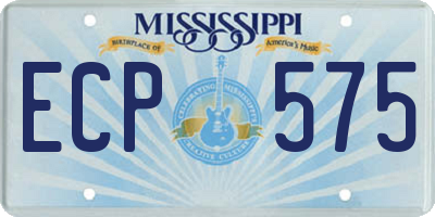 MS license plate ECP575