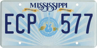 MS license plate ECP577