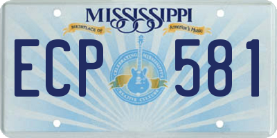 MS license plate ECP581