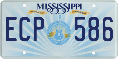 MS license plate ECP586
