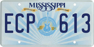 MS license plate ECP613