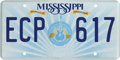 MS license plate ECP617