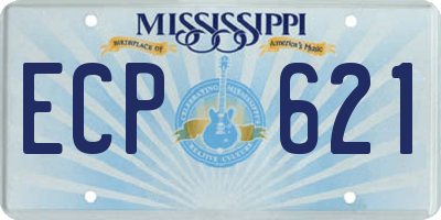 MS license plate ECP621