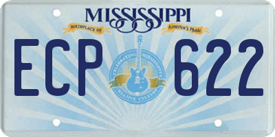 MS license plate ECP622