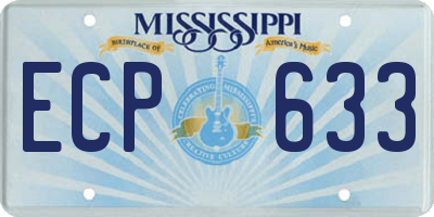 MS license plate ECP633