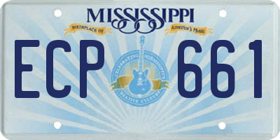 MS license plate ECP661