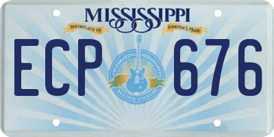 MS license plate ECP676
