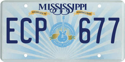 MS license plate ECP677