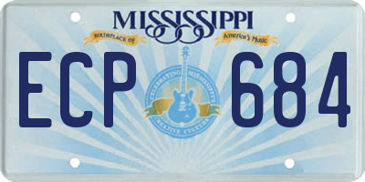 MS license plate ECP684