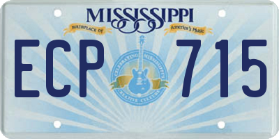 MS license plate ECP715