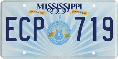 MS license plate ECP719