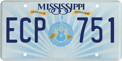 MS license plate ECP751
