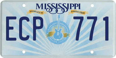 MS license plate ECP771