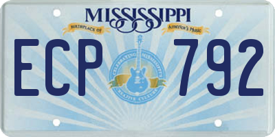 MS license plate ECP792