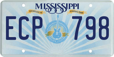 MS license plate ECP798