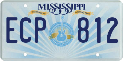 MS license plate ECP812