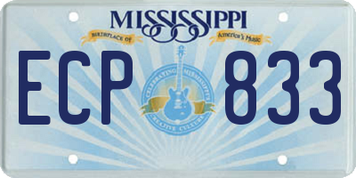 MS license plate ECP833