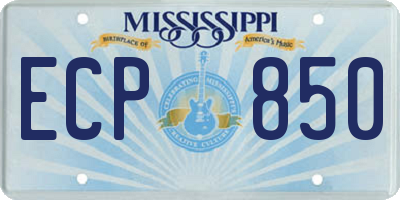 MS license plate ECP850