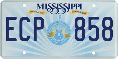 MS license plate ECP858