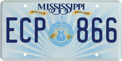 MS license plate ECP866