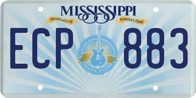 MS license plate ECP883