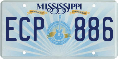 MS license plate ECP886
