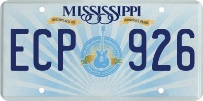 MS license plate ECP926